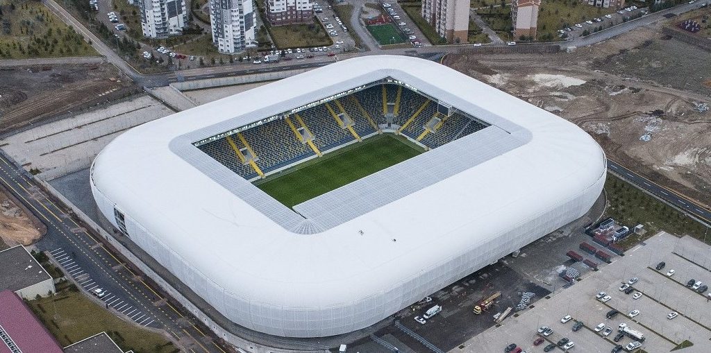 Ankara Eryaman Stadyumu çatı kaplama projesi ve Çatı Dizayn uygulaması