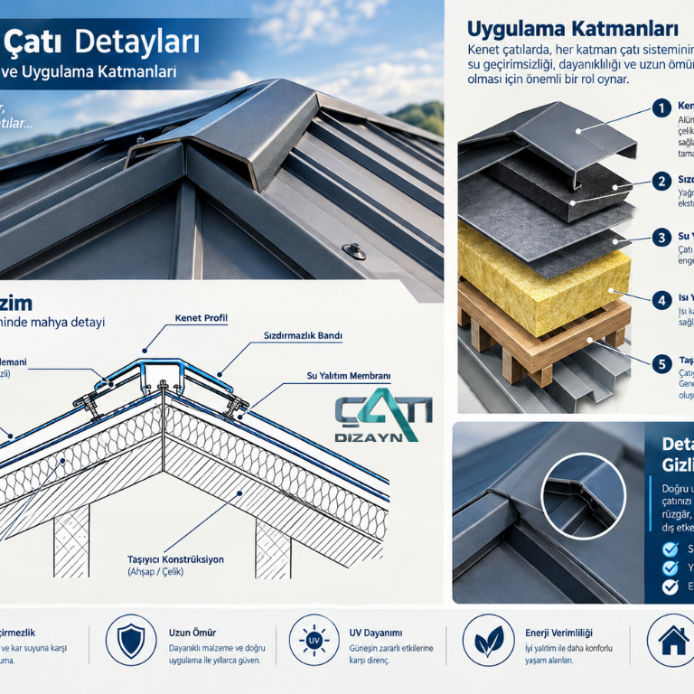 Kenet Çatı Detayları: Teknik Çizim ve Uygulama Katmanları Rehberi