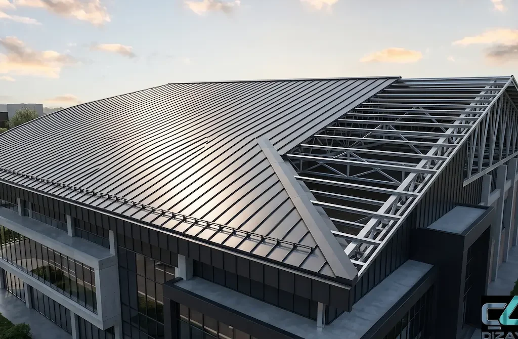 Çelik çatı sistemleri ve geniş açıklıklı yapıda metal kenet çatı konstrüksiyonu